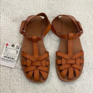 Zara Girls Brown Fisherman Sandals Size: US K13.5 / EU 31 / UK 13
